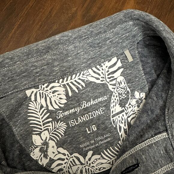 TOMMY BAHAMA Islandzone Performance Long Sleeve Polo Shirt in Heather Grey - Picture 6 of 8